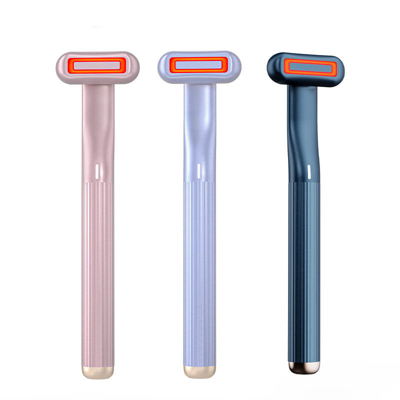New Upgraded 360 Degrees Rotary Eye Massage Therapeutic Warmth Face Massage Red LED Light 5-in-1 Skincare Tool Wand - Pearl’s Collection