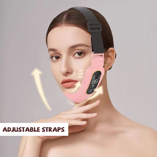 Microcurrent Face Massager EMS LED Photon Therapy V Shape Slimming Reduce Double Chin Remover Wrinkle Facial Lifting Device - Pearl’s Collection
